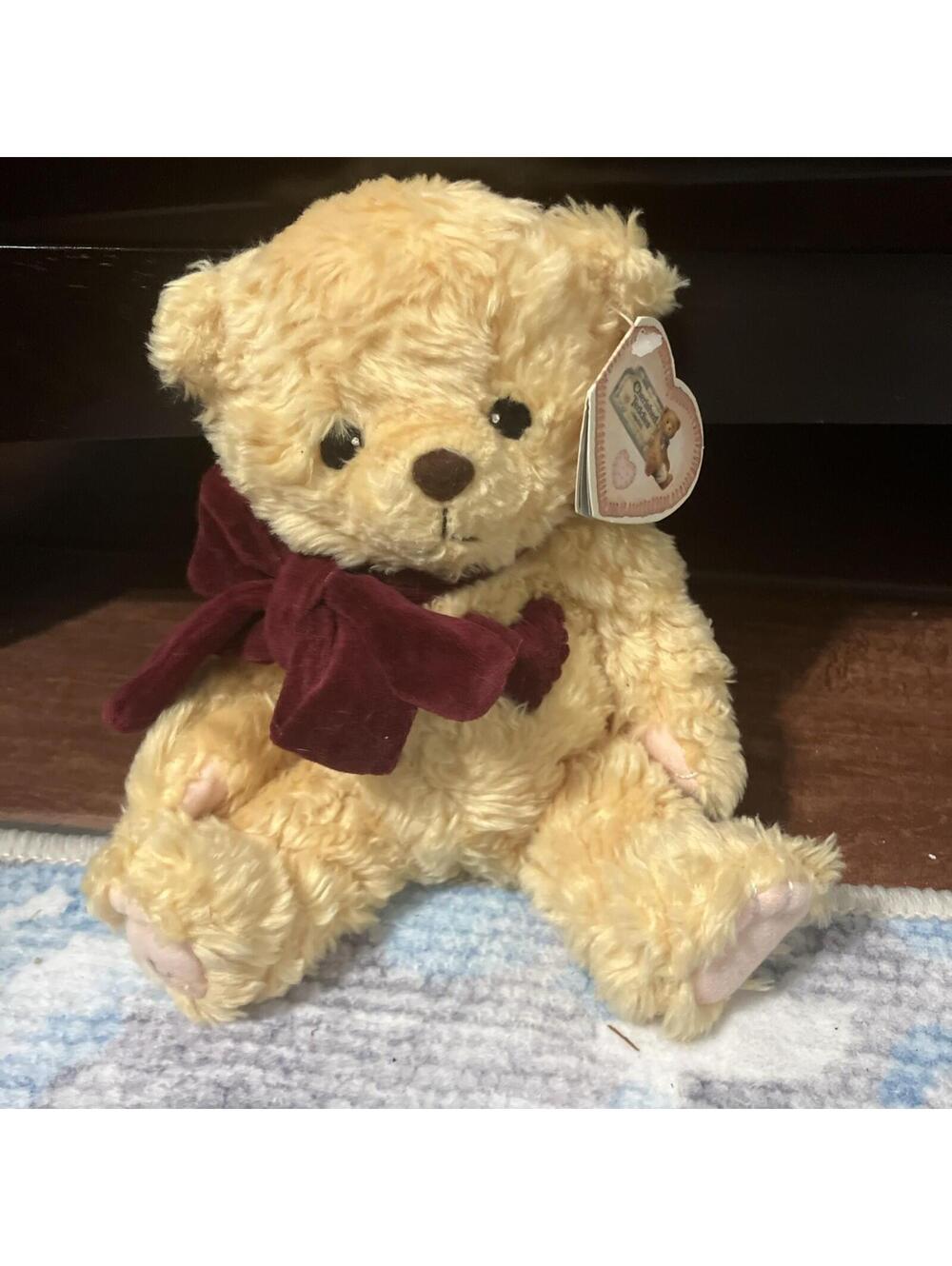 Vintage Cherished Teddies 1999 Stuffed Plush Bear, Red Bow NWT